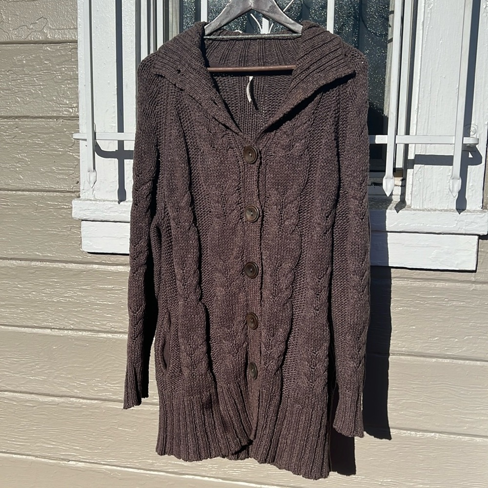 Free People Over-Sized Chunky Knit Cardigan